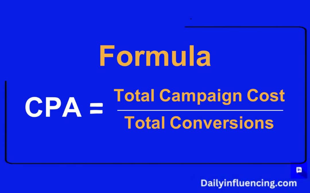 Cost per acquisition (CPA) rate for calculating influencer marketing ROI